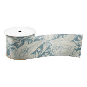 William Morris Wallflower Blue Damask Satinband (Spule)