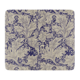 William Morris Wallflower Blue Damask Schneidebrett