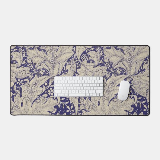 William Morris Wallflower Blue Damask Schreibtischunterlage (Tastatur & Maus)