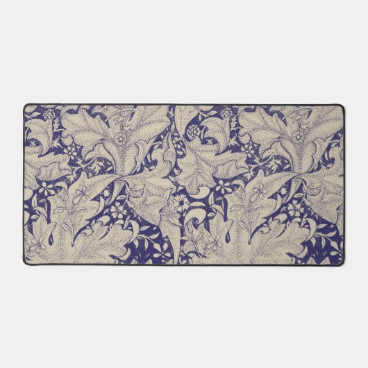 William Morris Wallflower Blue Damask Schreibtischunterlage (Vorderseite)