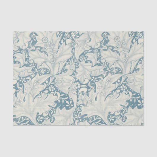 William Morris Wallflower Blue Damask Seidenpapier (Vorderseite)