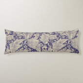 William Morris Wallflower Blue Damask Seitenschläferkissen (Vorderseite)