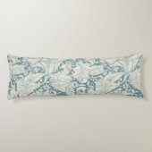 William Morris Wallflower Blue Damask Seitenschläferkissen (Rückseite)