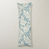 William Morris Wallflower Blue Damask Seitenschläferkissen (Rückseite (Vertikal))