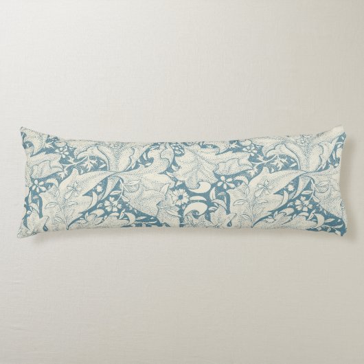 William Morris Wallflower Blue Damask Seitenschläferkissen (Vorderseite)