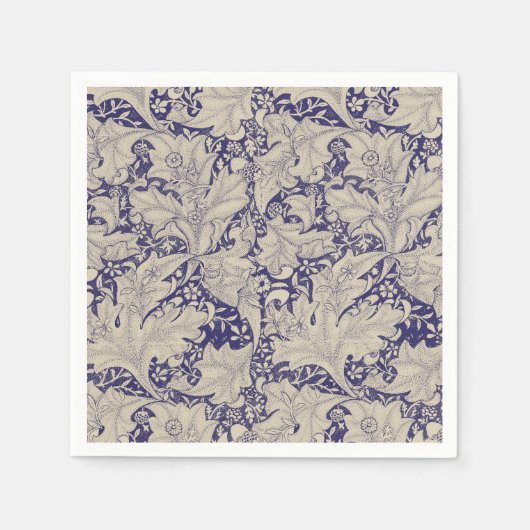 William Morris Wallflower Blue Damask Serviette (Vorderseite)
