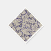 William Morris Wallflower Blue Damask Serviette (Ecke)