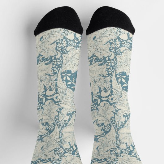 William Morris Wallflower Blue Damask Socken (Oben)