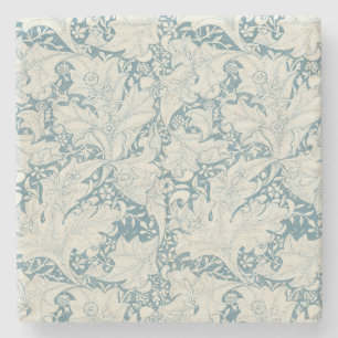 William Morris Wallflower Blue Damask Steinuntersetzer