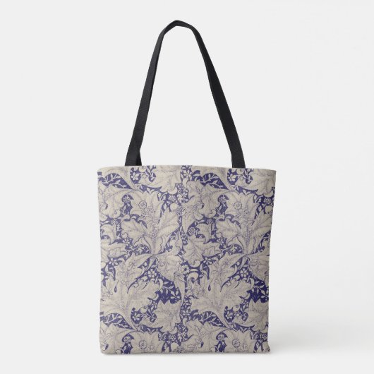 William Morris Wallflower Blue Damask Tasche (Rückseite)
