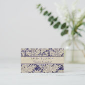 William Morris Wallflower Blue Damask Visitenkarte (Stehend Vorderseite)