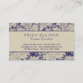 William Morris Wallflower Blue Damask Visitenkarte (Rückseite)