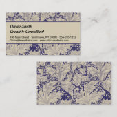 William Morris Wallflower Blue Damask Visitenkarte (Vorne/Hinten)