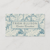William Morris Wallflower Blue Damask Visitenkarte (Vorderseite)