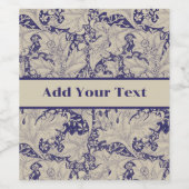 William Morris Wallflower Blue Damask Weinetikett (Einzelnes Label)