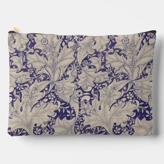 William Morris Wallflower Blue Damask Zubehörtasche (Vorderseite)
