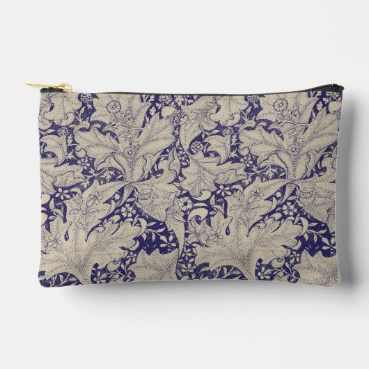 William Morris Wallflower Blue Damask Zubehörtasche (Vorderseite)