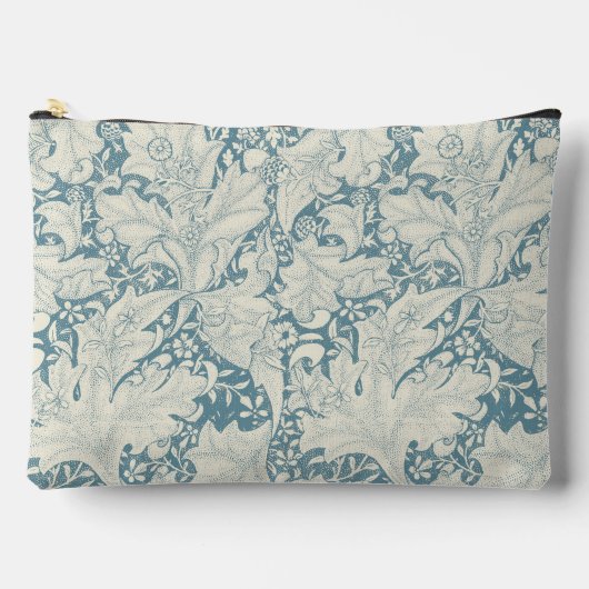 William Morris Wallflower Blue Damask Zubehörtasche (Vorderseite)