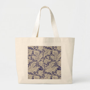 William Morris Wallflower Muster Antique Blau Jumbo Stoffbeutel