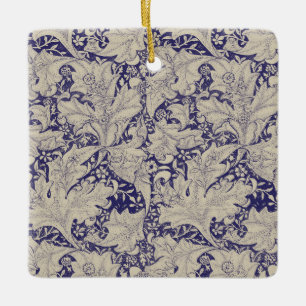 William Morris Wallflower Muster Antique Blau Keramikornament