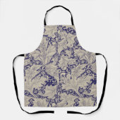 William Morris Wallflower Muster Antique Blau Schürze (Vorderseite)