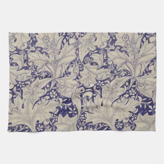 William Morris Wallflower Muster Antiques Blau Geschirrtuch (Horizontal)
