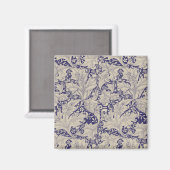 William Morris Wallflower Muster Antiques Blau Magnet (Vorderseite/Rückseite)