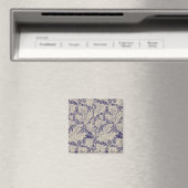 William Morris Wallflower Muster Antiques Blau Magnet (In Situ (Geschirrspüler))