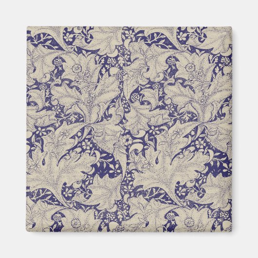 William Morris Wallflower Muster Antiques Blau Magnet (Vorne)