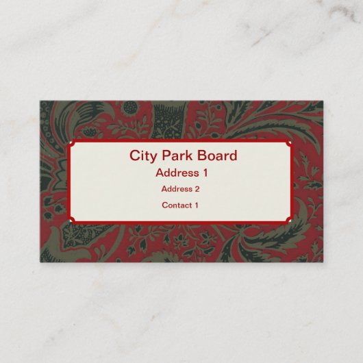 William Morris Wallpaper Designs Visitenkarte (Vorderseite)