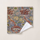 William Morris Wandle English Floral Damask Design Badhandtuch Set (Waschlappen)