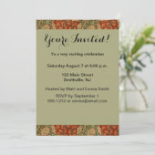 William Morris Wandle English Floral Damask Design Einladung (Stehend Vorderseite)