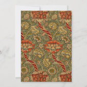 William Morris Wandle English Floral Damask Design Einladung (Rückseite)