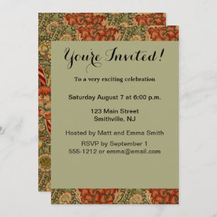 William Morris Wandle English Floral Damask Design Einladung