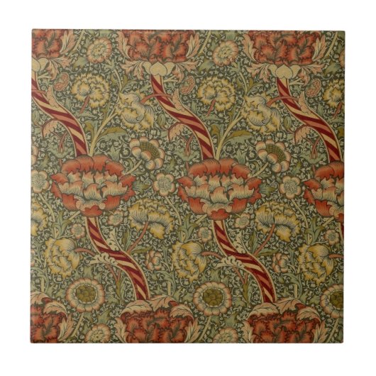 William Morris Wandle English Floral Damask Design Fliese (Vorderseite)