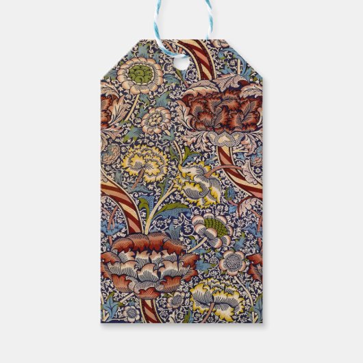 William Morris Wandle English Floral Damask Design Geschenkanhänger (Vorderseite)