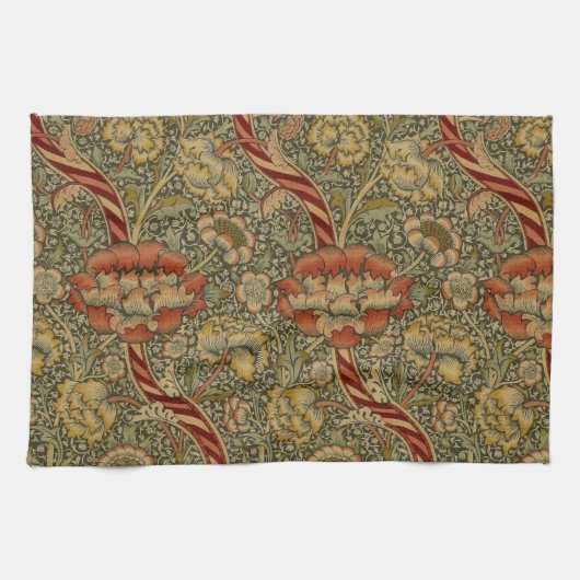 William Morris Wandle English Floral Damask Design Geschirrtuch (Horizontal)