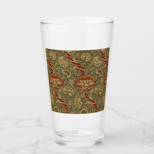 William Morris Wandle English Floral Damask Design Glas (Vorderseite)