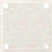 William Morris Wandle English Floral Damask Design Glasuntersetzer (Rückseite)