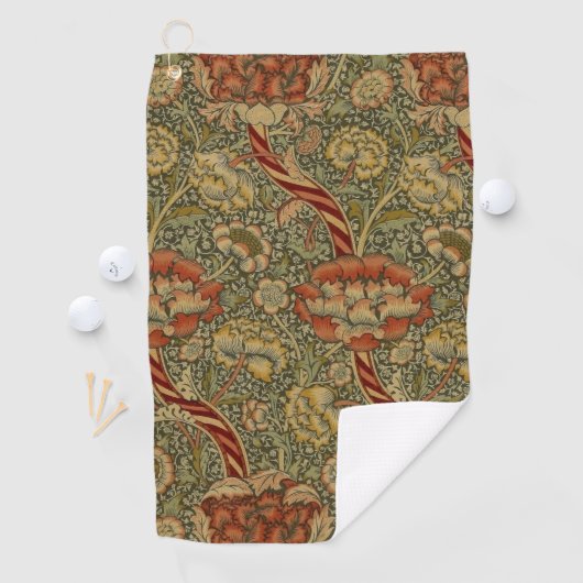 William Morris Wandle English Floral Damask Design Golfhandtuch (Insitu)