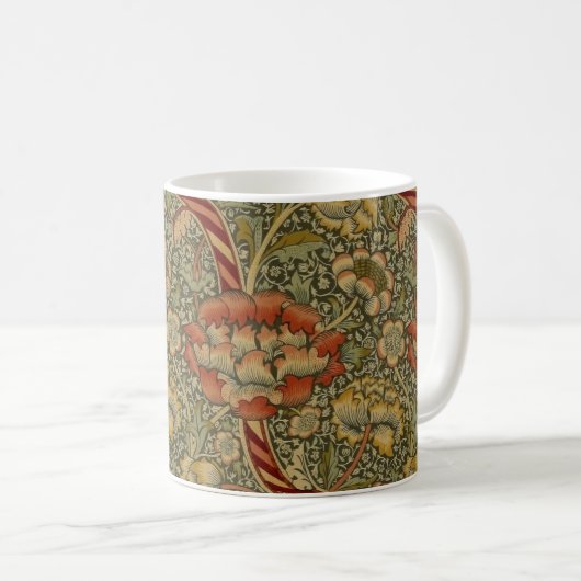 William Morris Wandle English Floral Damask Design Kaffeetasse (VorderseiteRechts)