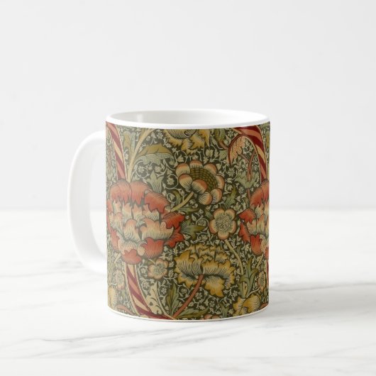 William Morris Wandle English Floral Damask Design Kaffeetasse (Vorderseite Links)