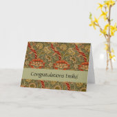 William Morris Wandle English Floral Damask Design Karte (Gelbe Blume)