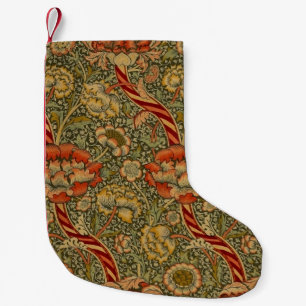 William Morris Wandle English Floral Damask Design Kleiner Weihnachtsstrumpf