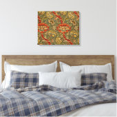 William Morris Wandle English Floral Damask Design Leinwanddruck (Insitu (Schlafzimmer))