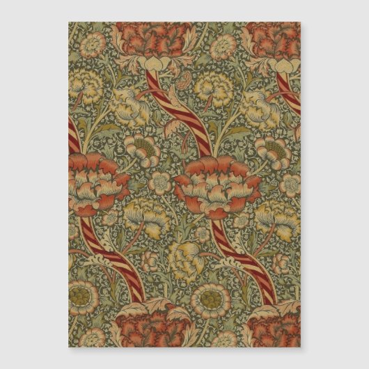 William Morris Wandle English Floral Damask Design Magnetkarte (Vorderseite)