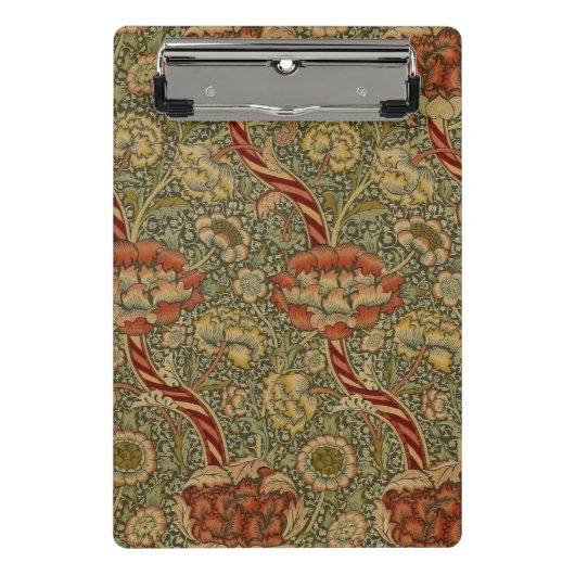 William Morris Wandle English Floral Damask Design Mini Klemmbrett (Vorderseite)