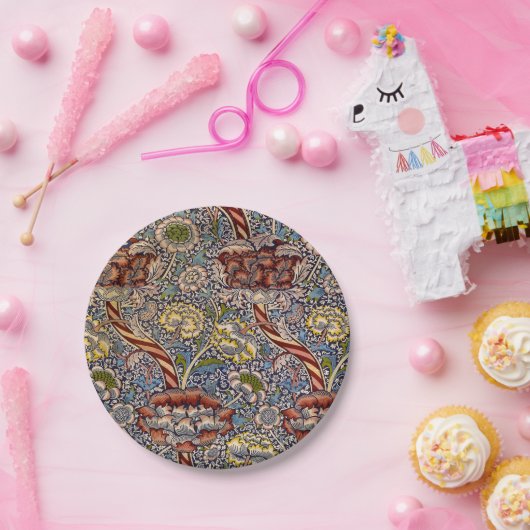 William Morris Wandle English Floral Damask Design Pappteller (Party)