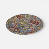 William Morris Wandle English Floral Damask Design Pappteller (Schrägansicht)