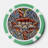 William Morris Wandle English Floral Damask Design Pokerchips (Rückseite)